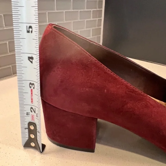 NEW Burgandy Suede Giani Bernini Size 10 Memory foam 2” heels never worn - Picture 3 of 16